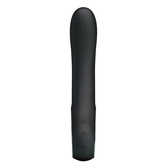 Vibrators Pretty Love Alston Silicone Rechargeable Vibrator Black 20cm