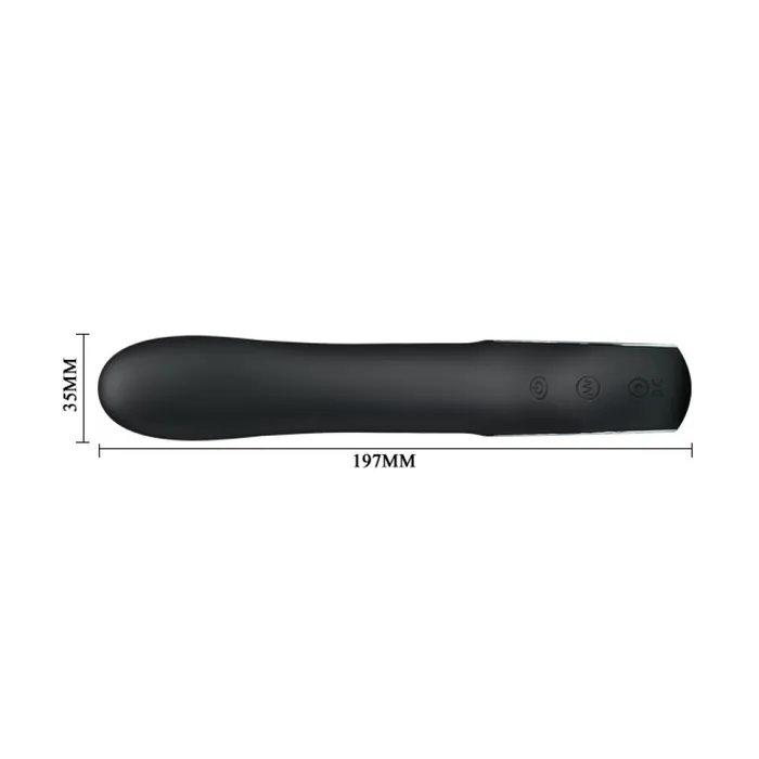 Vibrators Pretty Love Alston Silicone Rechargeable Vibrator Black 20cm