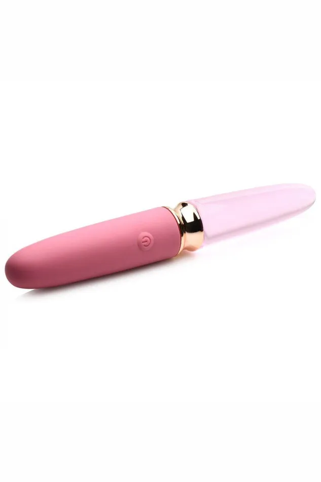 10X Ros Dual Ended Smooth Silicone and Glass Vibrator Sex On the Go Female Sex Toys