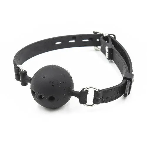 Anal Naughty Toys Naughty Toys Breathable Ball gag SMALL BLACK 35 cm