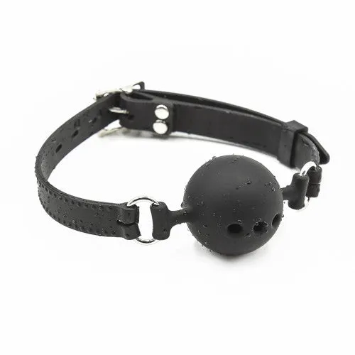 Anal Naughty Toys Naughty Toys Breathable Ball gag SMALL BLACK 35 cm