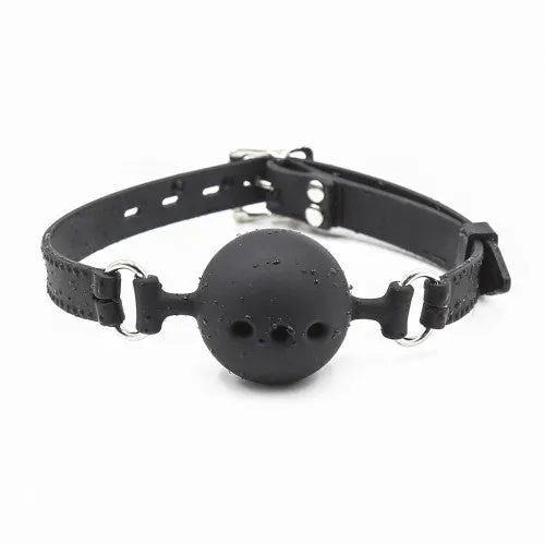 Anal Naughty Toys Naughty Toys Breathable Ball gag SMALL BLACK 35 cm