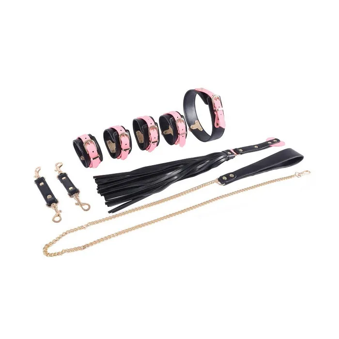 Anal RY BDSM Luminous 7 Pcs Luxury Fetish Restraint Bondage Kit BlackPink