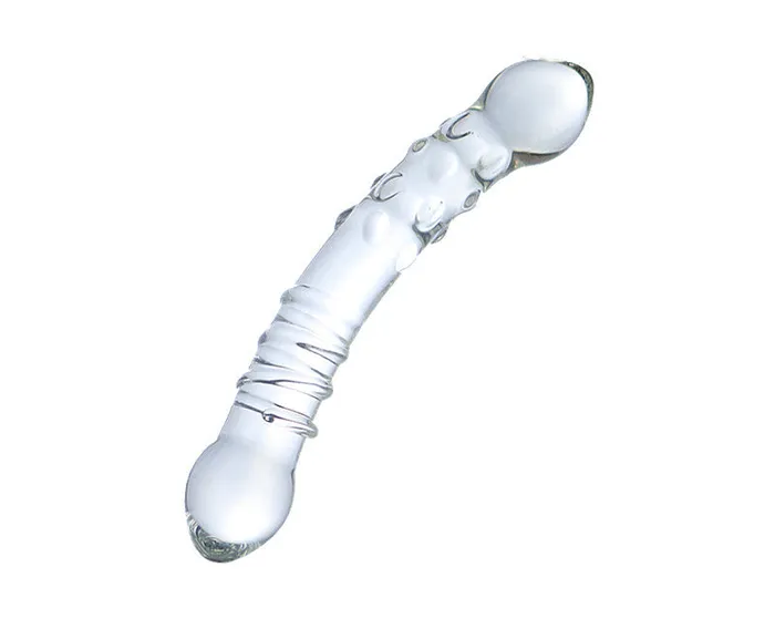 Anal SexyPlay Threaded 20cm Crystal Glass Dildo Anal Plug Clear