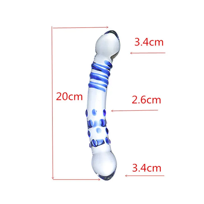 Anal SexyPlay Threaded 20cm Crystal Glass Dildo Anal Plug Clear