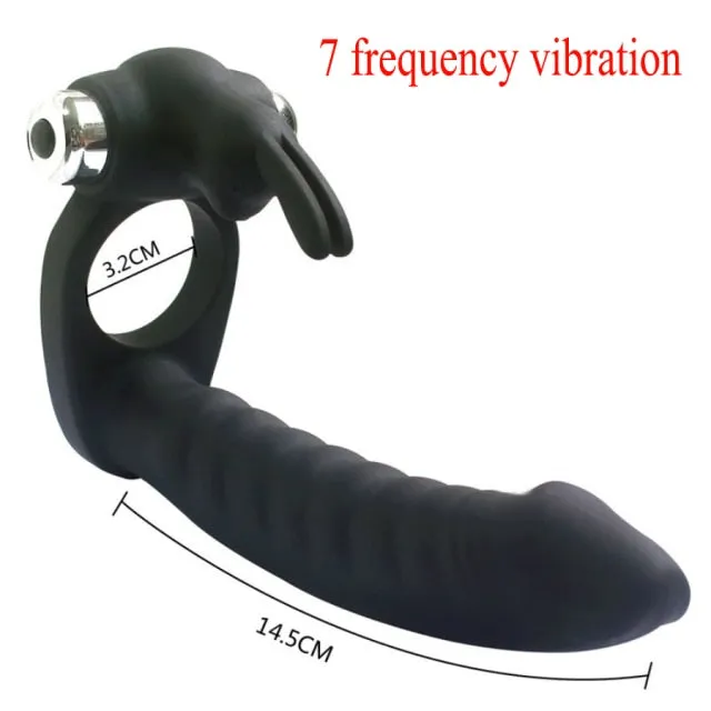 Female Sex Toys Kinkpod 10 Frequency DP Vibrating Strap On works with AAA batteries