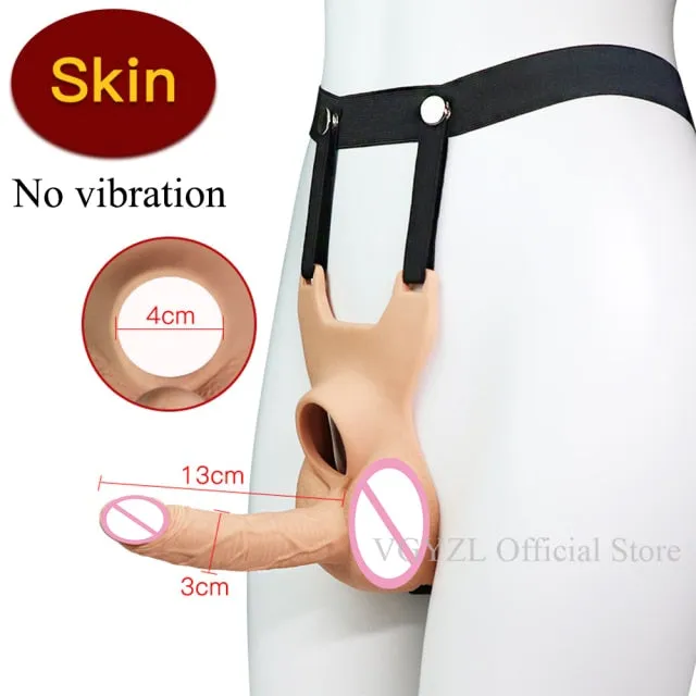 Female Sex Toys Kinkpod 10 Frequency DP Vibrating Strap On works with AAA batteries