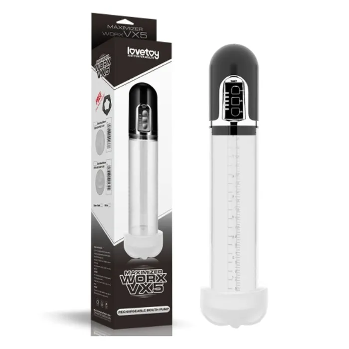 Female Sex Toys LOVETOY Maximizer Worx VX5 Rechargeable Pump Mouth Edition LOVETOY