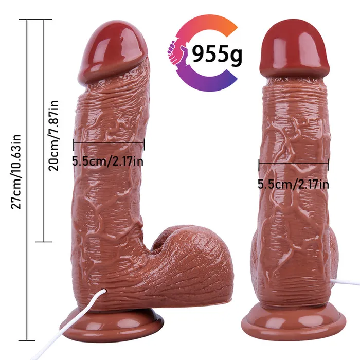 Female Sex Toys MD MD 10 Modes Vibro Realistic Dildo 27cm Brown