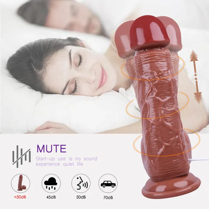 Female Sex Toys MD MD 10 Modes Vibro Realistic Dildo 27cm Brown