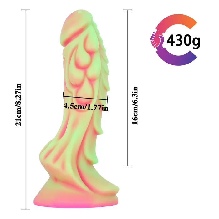 Female Sex Toys MD MD 827 Monster Silicone Realistic Fantasy Dildo Luminous Green