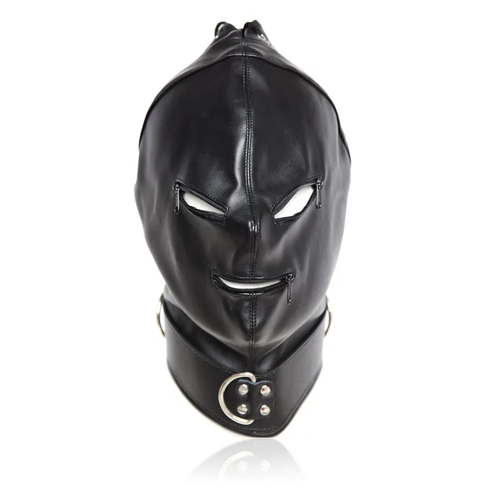 Female Sex Toys Sexyplay BDSM Fetish Hood with Eye Mouth Zipper Hole Head Harness Black