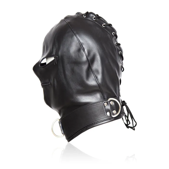 Female Sex Toys Sexyplay BDSM Fetish Hood with Eye Mouth Zipper Hole Head Harness Black