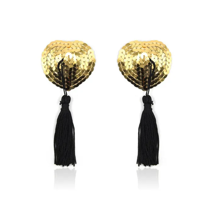 Gold Burlesque Sequin Nipple Pasties Naughty Toys Vibrators