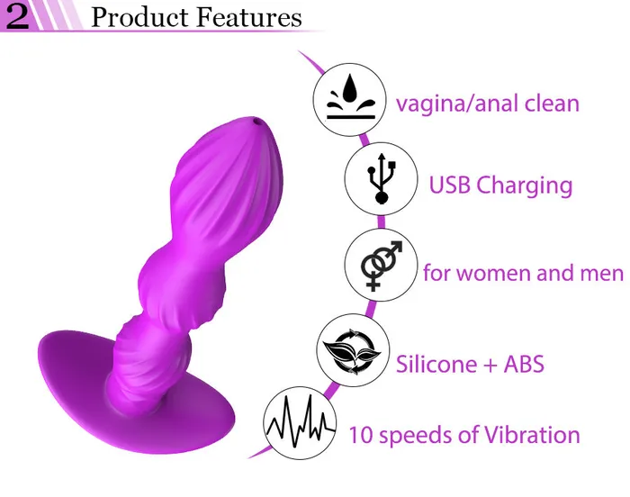 JRL Vibrating Enema Anal Beads Anal Cleaner Purple JRL Anal