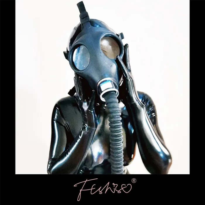 Kinkpod Dildos Ftshist HalfFace Silica Gel Gas Mask Fetish Latex Breathing Bag Rubber Tube Accessory SM Conquer Choking Headgear Cosplay Wear