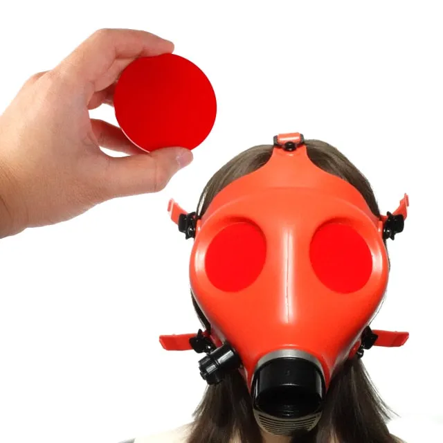 Kinkpod Dildos Ftshist HalfFace Silica Gel Gas Mask Fetish Latex Breathing Bag Rubber Tube Accessory SM Conquer Choking Headgear Cosplay Wear