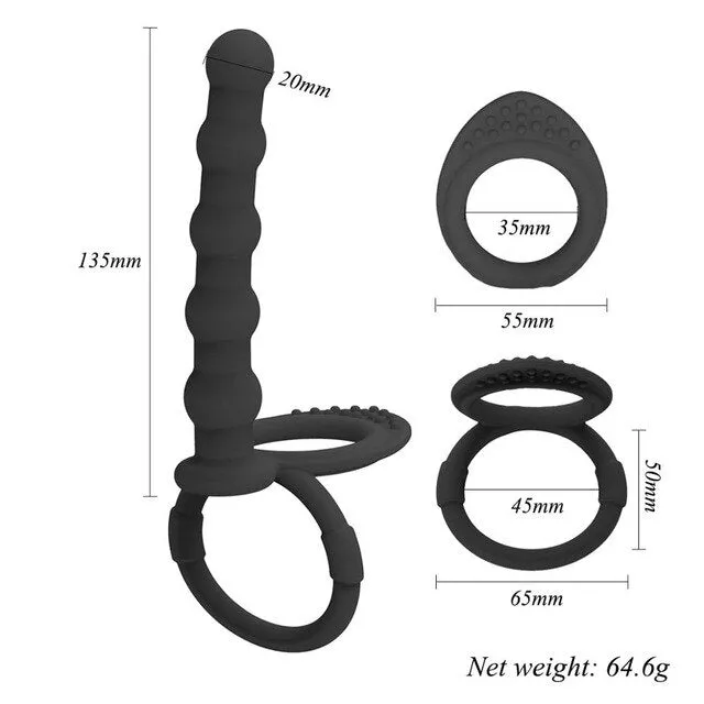 Kinkpod DP Strap On with Vibrating Ring Female Sex Toys