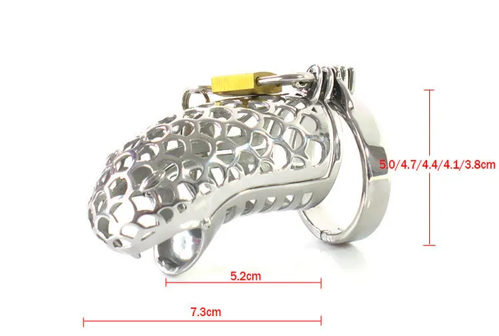 LHD Snake Design Metal Male Chastity Penis Cage 3 Ring Size LHD Male Sex Toys