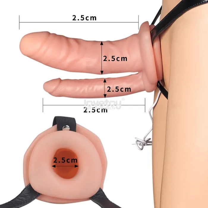 LOVETOY Female Sex Toys LOVETOY Unisex Vibrating Hollow Strap On Dildo