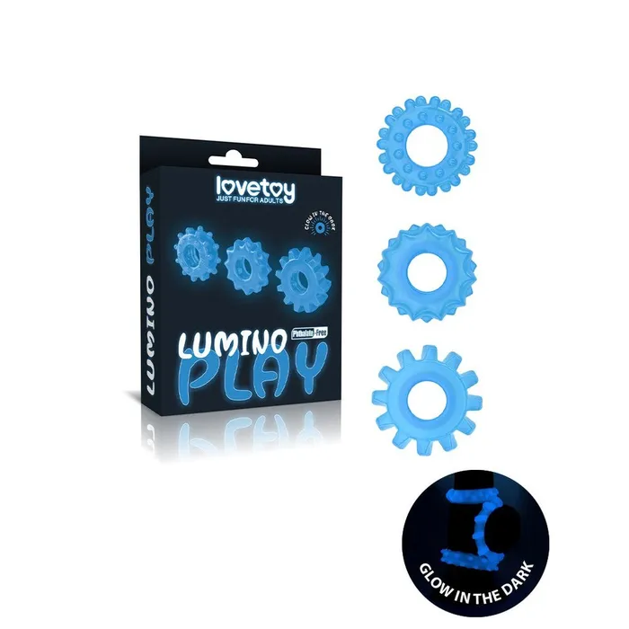 Lovetoy Glow In The Dark Lumino Play Cock Rings X3 Lovetoy Dildos