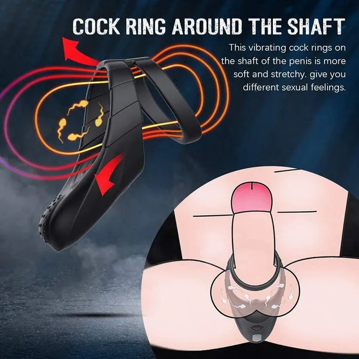 Male Sex Toys AH AH Double Rings Vibrating Penis Ring USB Rechargeable for Enhanced Pleasure