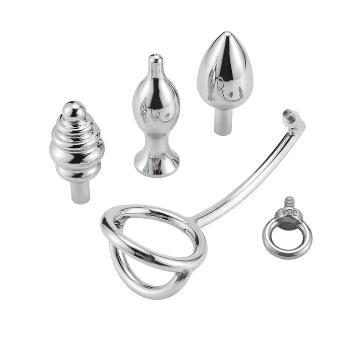 Male Sex Toys RY RY Stainless Steel Butt PlugAnal Hook Cock Ring Kit 40mm Dia Cross Edition