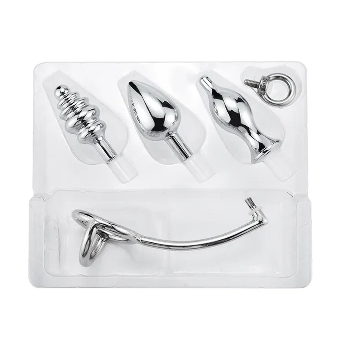 Male Sex Toys RY RY Stainless Steel Butt PlugAnal Hook Cock Ring Kit 40mm Dia Cross Edition