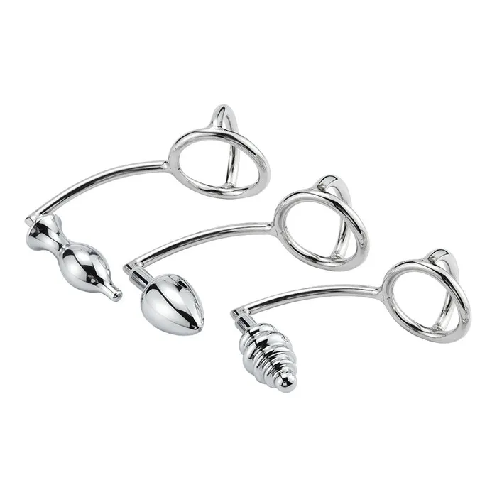 Male Sex Toys RY RY Stainless Steel Butt PlugAnal Hook Cock Ring Kit 40mm Dia Cross Edition