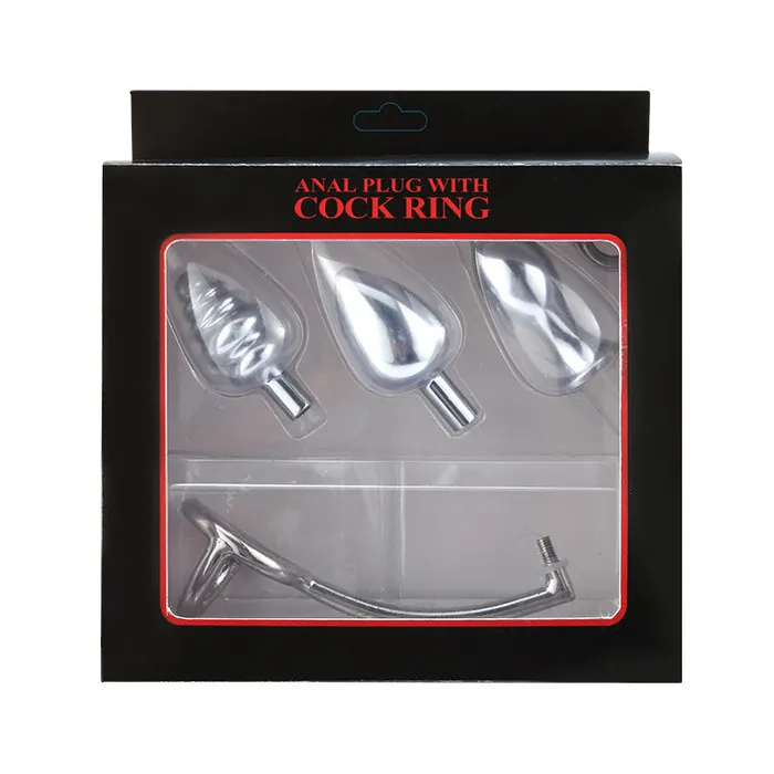 Male Sex Toys RY RY Stainless Steel Butt PlugAnal Hook Cock Ring Kit 40mm Dia Cross Edition