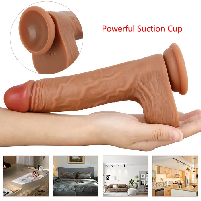 MD Caesar Remote Control Vibrating Dildo AutoHeating Wriggling 215cm MD Female Sex Toys