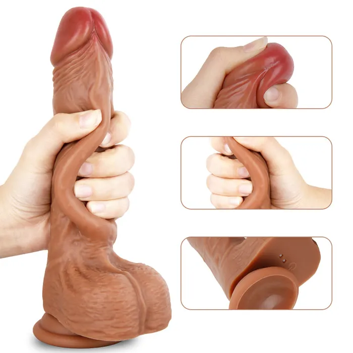 MD Caesar Remote Control Vibrating Dildo AutoHeating Wriggling 215cm MD Female Sex Toys