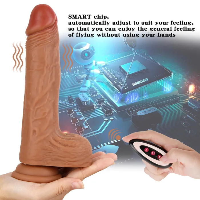 MD Caesar Remote Control Vibrating Dildo AutoHeating Wriggling 215cm MD Female Sex Toys