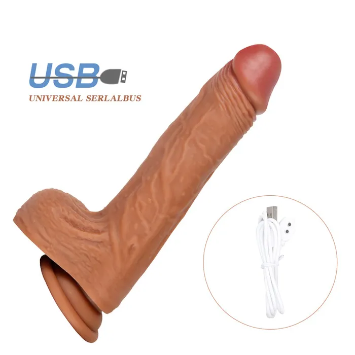 MD Caesar Remote Control Vibrating Dildo AutoHeating Wriggling 215cm MD Female Sex Toys