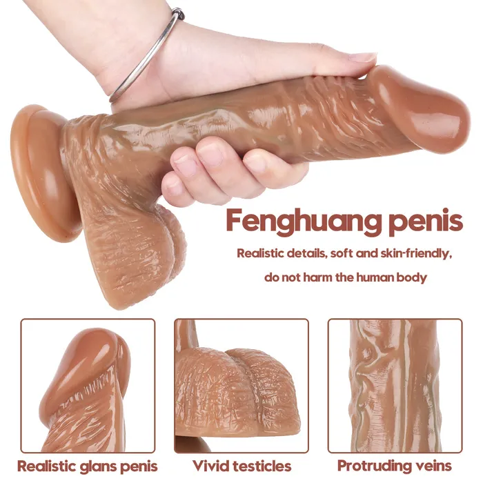 MD Female Sex Toys MD 787 Silicone Realistic Dildo with Suction Cup Veined