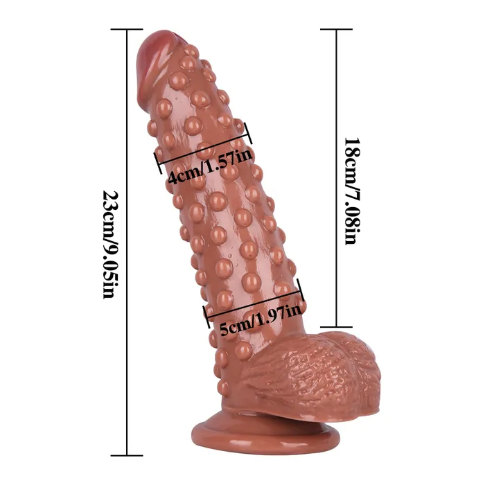 MD Female Sex Toys MD 905 Beaded Strap On Dildo Harness Kit Brown