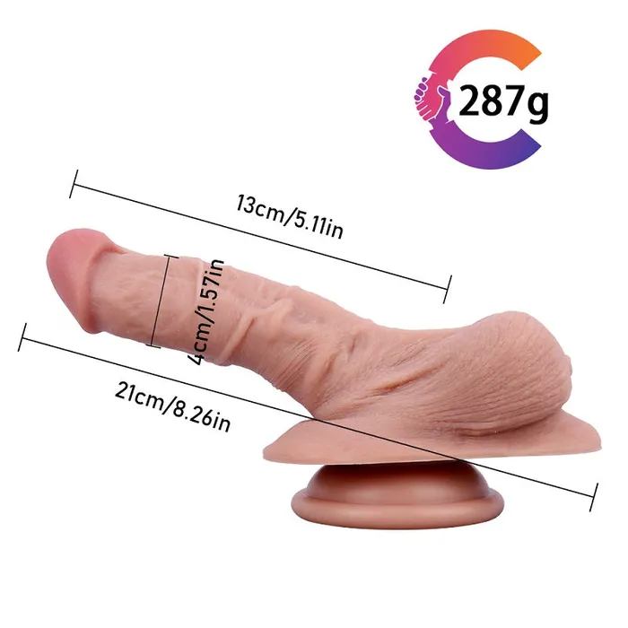 MD Silicone Realistic Dildo Curved Upward Flesh 826 MD Female Sex Toys