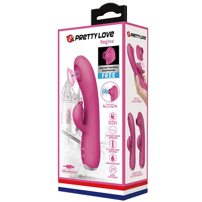 PRETTY LOVE Regina Suction Rabbit Vibrator Pink Pretty Love Vibrators