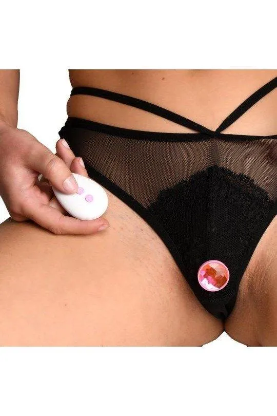 Sex On the Go Vibrators Naughty Knickers Bling Edition Silicone Remote Panty Vibe Pink