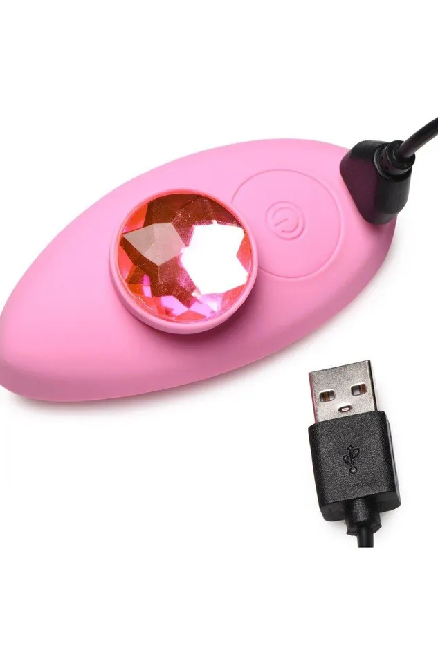 Sex On the Go Vibrators Naughty Knickers Bling Edition Silicone Remote Panty Vibe Pink