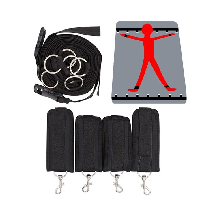 SexyPlay Anal DSM Adjustable Bed Restraint Kit Complete UnderBed Bindings Set