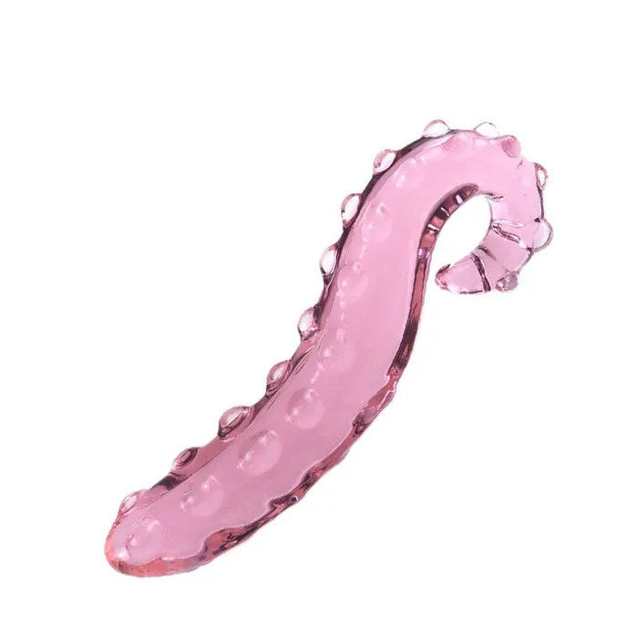 SexyPlay Crystal Glass Hippocampus Beaded Anal Plug Dildo Pink Anal