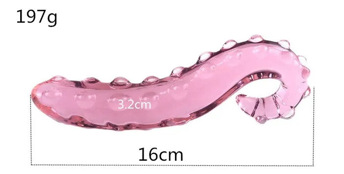 SexyPlay Crystal Glass Hippocampus Beaded Anal Plug Dildo Pink Anal