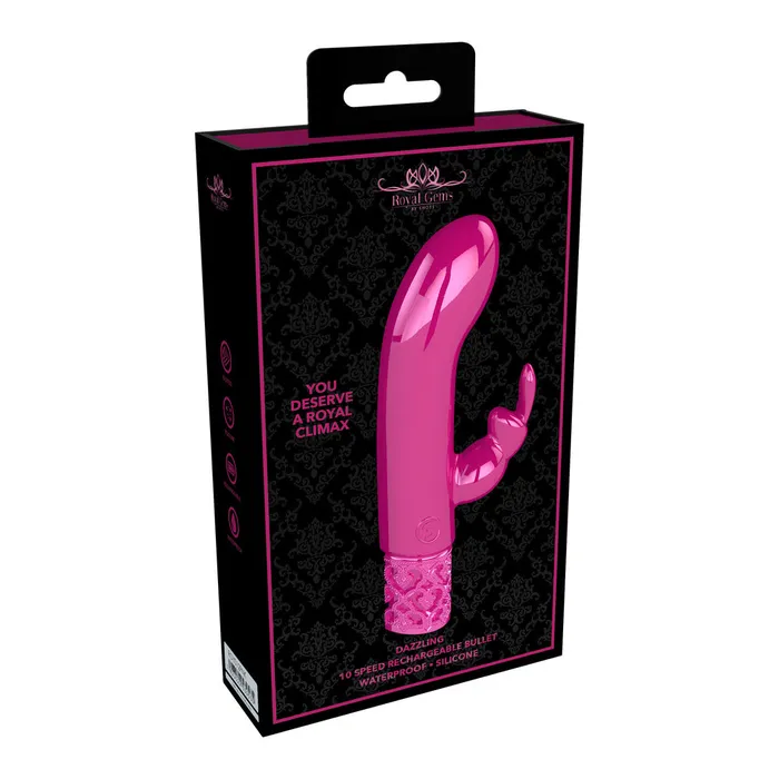 Shots Toys Vibrators Royal Gems Dazzling Rechargeable Rabbit Bullet Pink