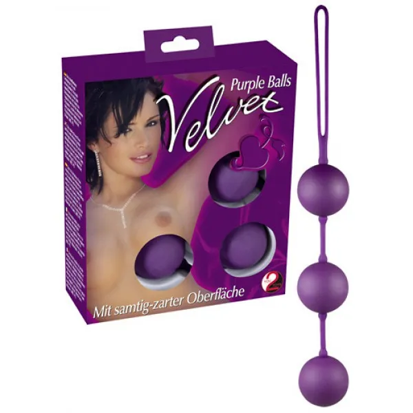 Sweet Smile Trio Purple Velvet Balls Dildos